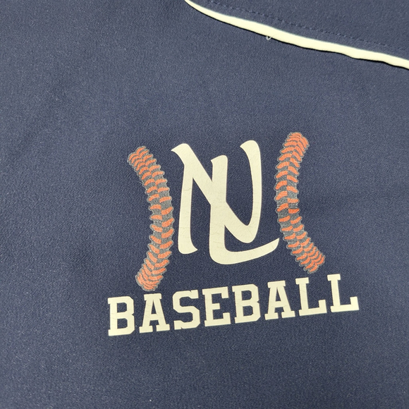 Under Armour 1/4 Baseball Pullover Warm Up Size XL Blue NL Logo Shirt - Picture 4 of 10